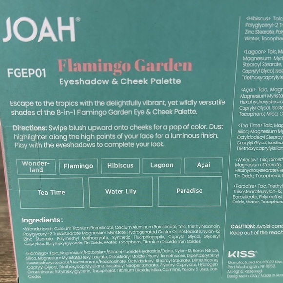 Kiss Joah Flamingo Garden Eyeshadow & Cheek palette - Picture 9 of 10